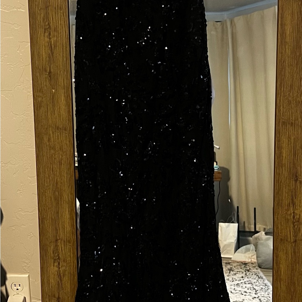 Elegant Black Sequin Gown
